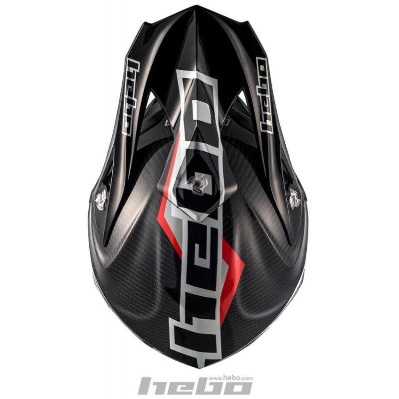 Trial-Enduro.shop Hebo Raptor Enduro / MX  Carbon Helm Rot Schwarz 