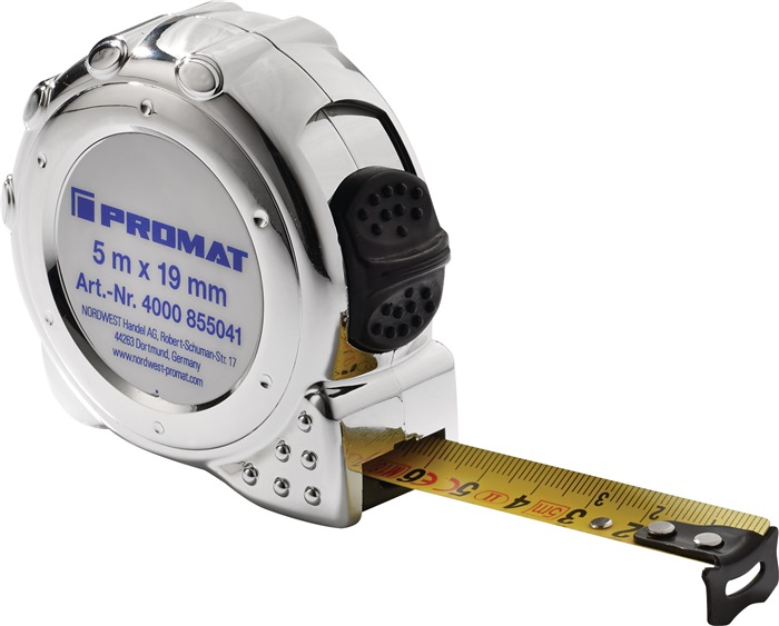 Taschenrollmassband-A_4000855040_01_all Trial Enduro Shop Taschenrollbandmaß Länge 3 m Breite 16 mm mm/cm EG II Kunststoff Chrom