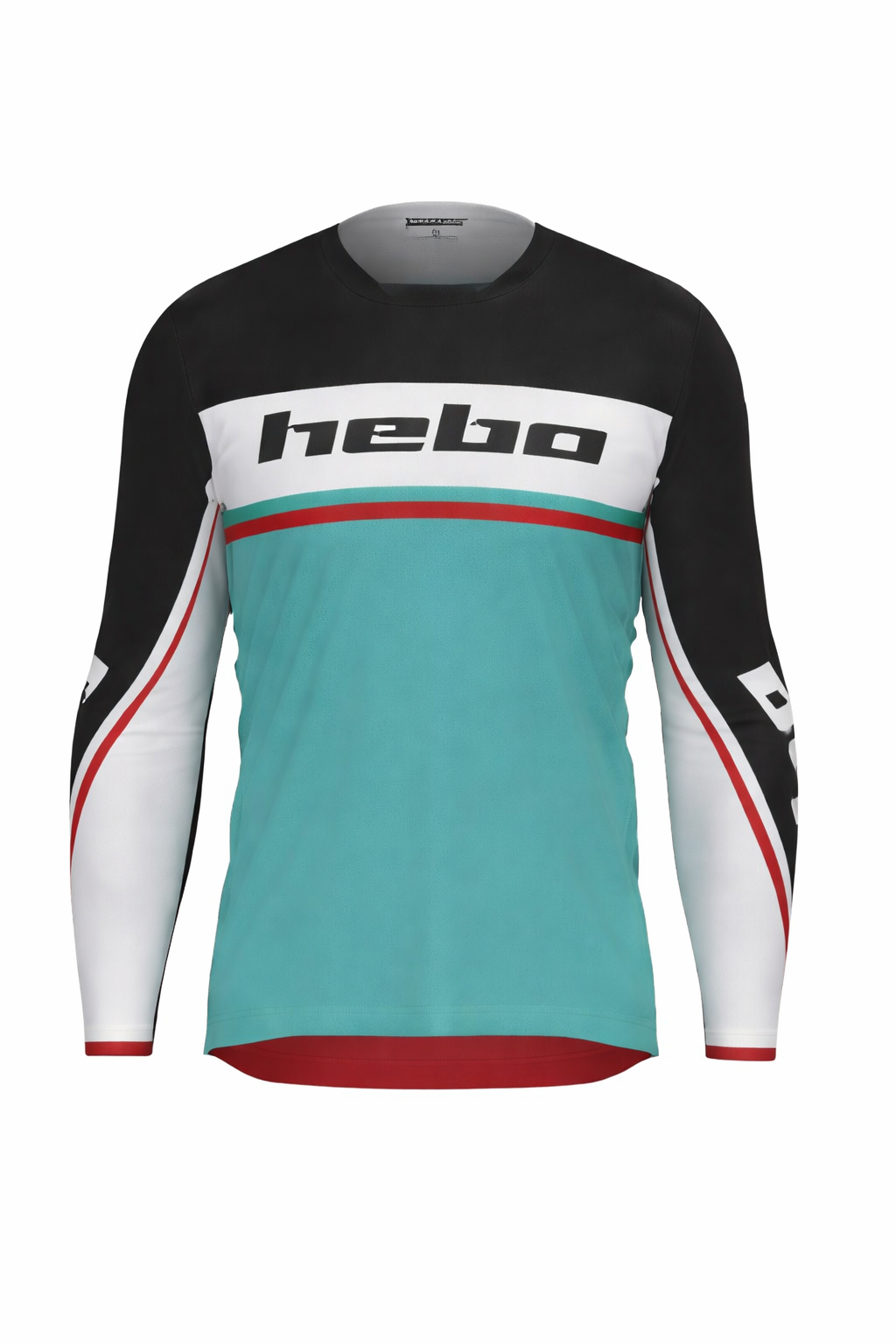 Hebo Motocross Jersey türkis schwarz weiß Vorderseite