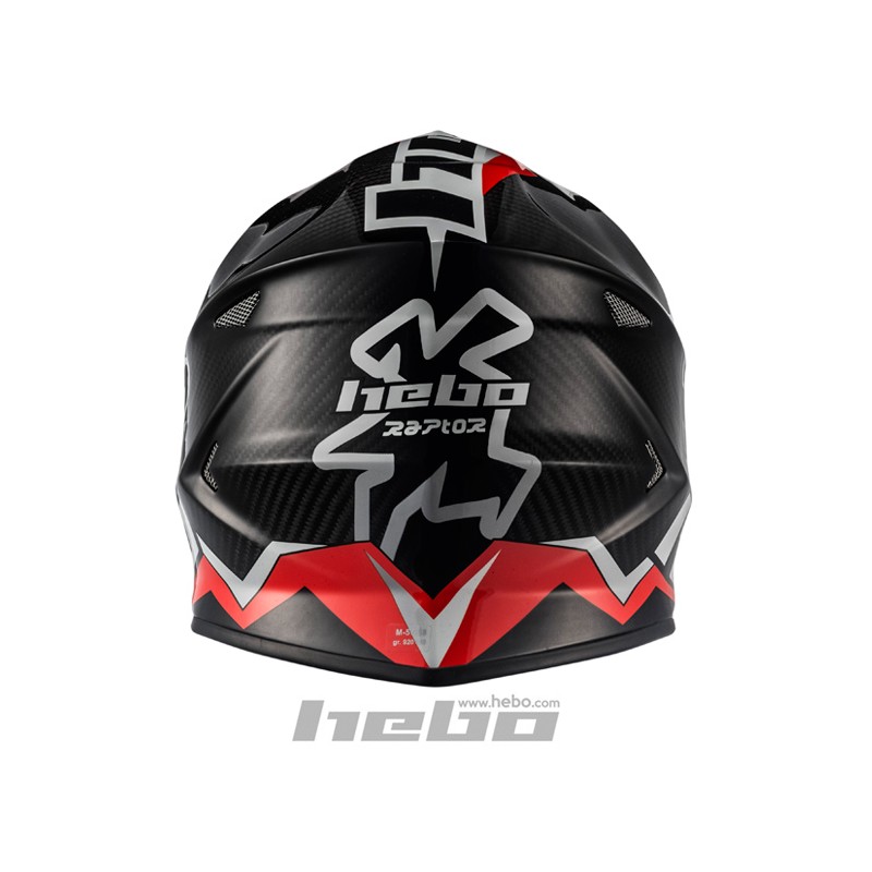 Trial-Enduro.shop Hebo Raptor Enduro / MX  Carbon Helm Rot Schwarz 