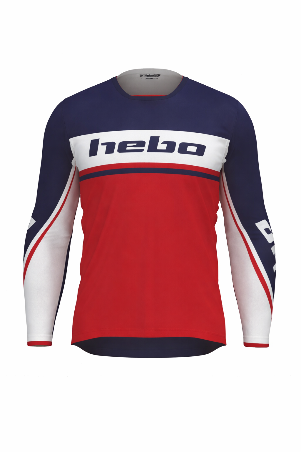 Hebo Motocross Jersey rot blau weiß Vorderseite