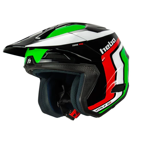 Zone Pro Fiberglas Helm Grün/Rot