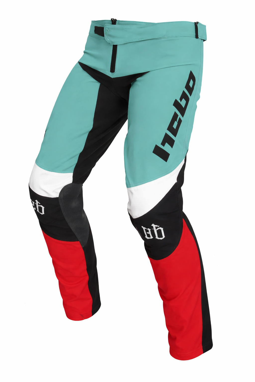Hebo Motocross Hose türkis schwarz rot Vorderseite